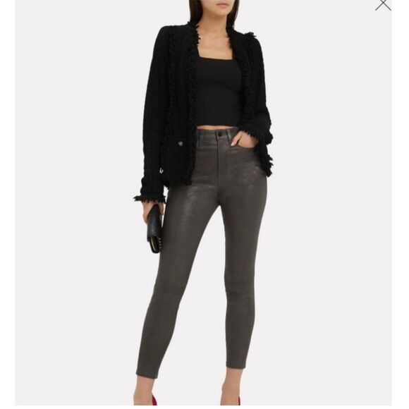 Intermix Ikaterina Fringe Knit Jacket black size 2 - Picture 1 of 16